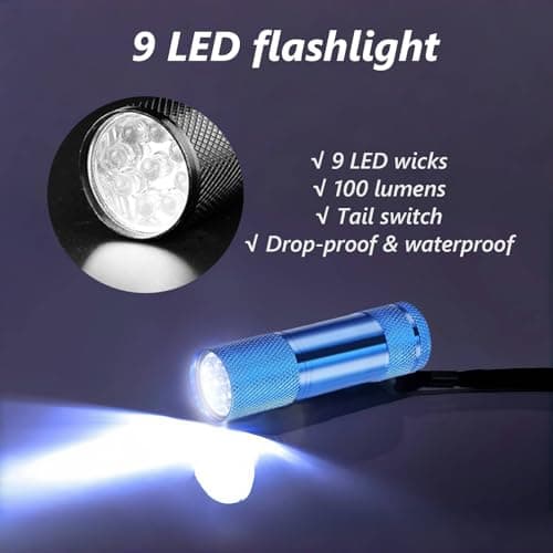 flintronic 5 Pack LED Small Torch, Small Pocket Flashlight with 9 LEDs, Aluminium Torches, with Lanyard, Super Bright, for Adult Camping Hiking Outdoor Gifts, Batteries Included — view 4