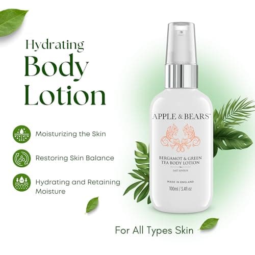 Apple & Bears Bergamot & Green Tea Body Lotion (100ml / 3.4 fl oz) - Luxury Vegan Travel Size Moisturizer - Made in UK — view 3