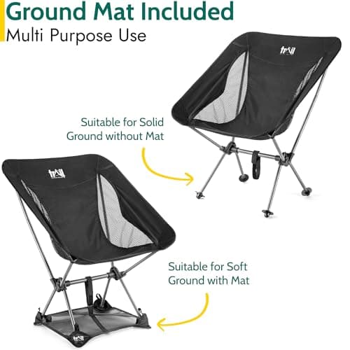 Trail Hawk Ultralight Camping Chair, Black — view 4