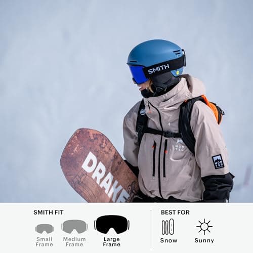Smith Optics Square XL Ski Snowboard Goggles Black ChromaPop Everyday Blue Mirror — view 6