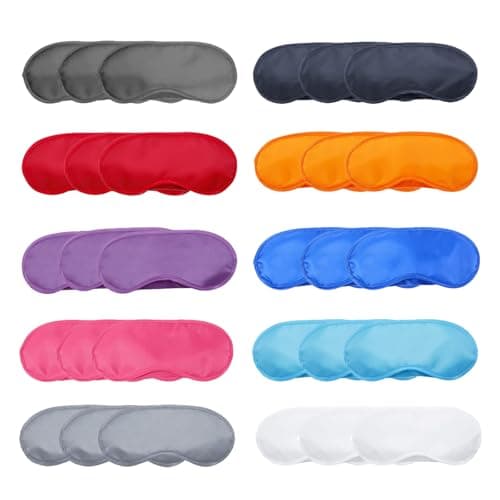 QSZHSL 30 Pack Sleep Eye Mask for Men Women, Eye Cover Sleep Mask Blindfold Sleeping Masks, Pack Sleeping Blindfold Eye Shade Cover for Travel, Plane, Hotel, Party, Games