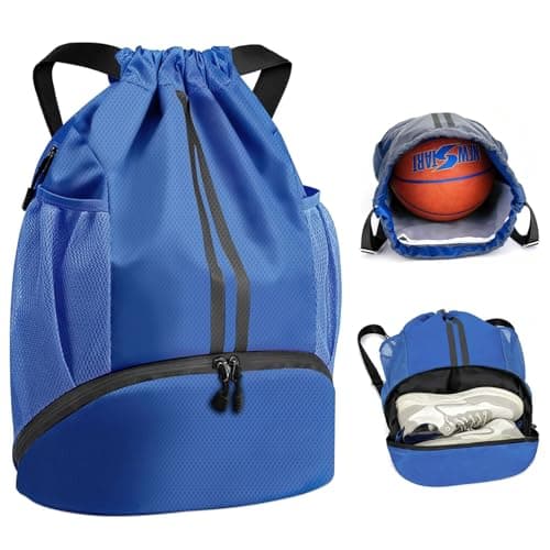 Fjquamitix Drawstring Bags,Waterproof PE Bag,Sports Swimming Backpack Large Unisex Gym Bag with Shoe Compartment Wet And Dry Separation For Travel, School, Beach,Sports