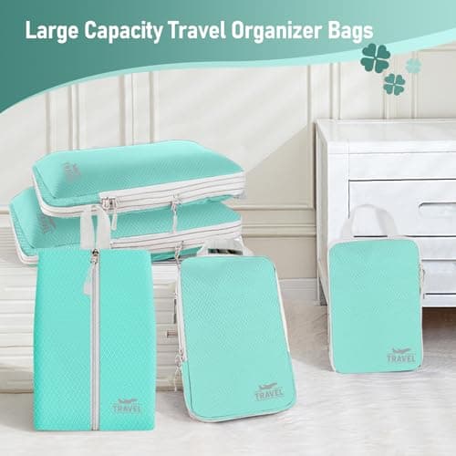 Compression Packing Cubes, Travel Essentials Luggage Organizer Bags for Suitcase, Durable Compression Travel Packing Cubes for Carry on Backpack — view 6
