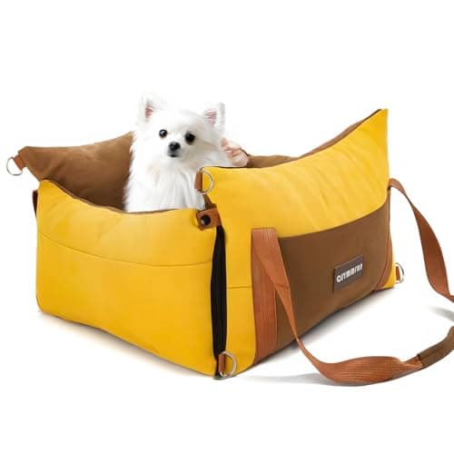 Dog Car Seat for Small & Medium Pet Under 15KG, Portable Travel Bed with Extendable Rest Area, Detachable and Washable Puppy Booster Car Carrier Seat with Storage Pockets and Safety Tether