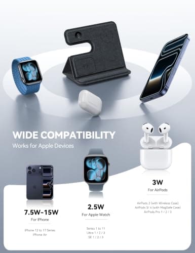 Lamicall 3 in 1 Wireless Charging Station for MagSafe, Foldable Charger — view 6