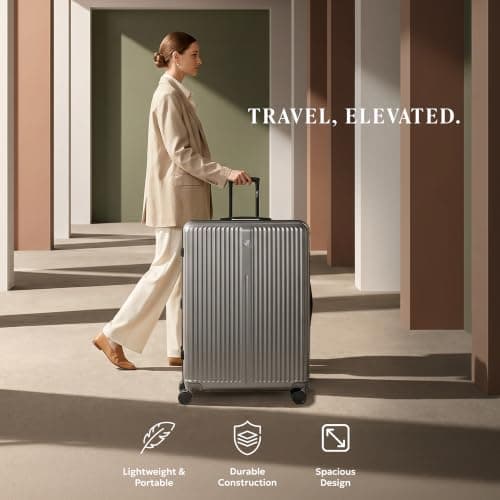 LUGG AirGlide 28 Inch Lightweight Travel Suitcase - Hard Shell Polycarbonate Protection, TSA Approved Lock, Scratch & Water Resistant, Smooth 360° Spinner Wheels & Detachable Interior (76x51x31.5cm) — view 2