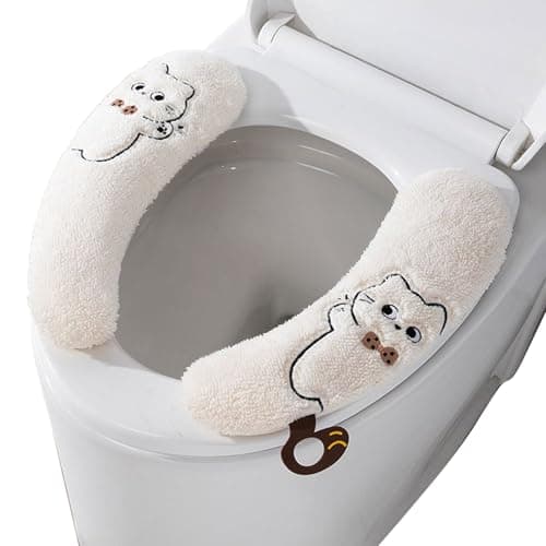 Heating Toilet Seat Cover 1-Pair Washable Reusable Self Adhesive
