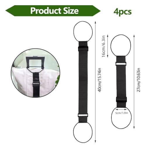 4 Pieces Adjustable Small Luggage Strap Elastic Fastening Connector Straps — view 2