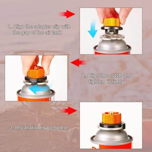 JINGLOUA 2 PCS Gas Bottle Adaptor for Butane Canister to Screw Cartridge,Camping Stove Connector Gas Refill Adapter Universal Brass Nozzle,for Outdoor Hiking BBQ — view 6