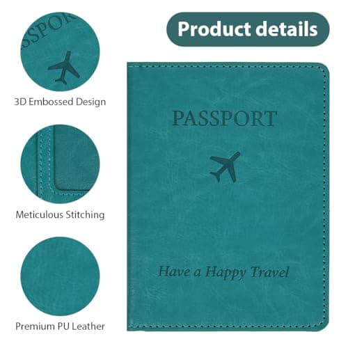 OFFCUP Passport Holder Cover, PU Leather RFID Blocking Passport Cover — view 3