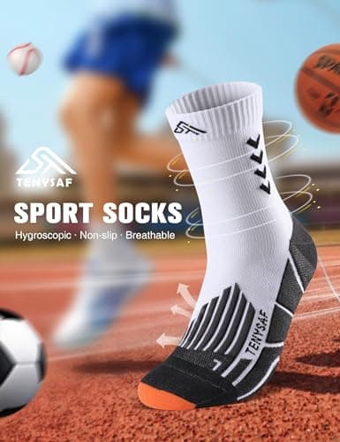 Lounwee Crew Compression Running Socks: 15-20 mmhg Arch Support Compression — view 3