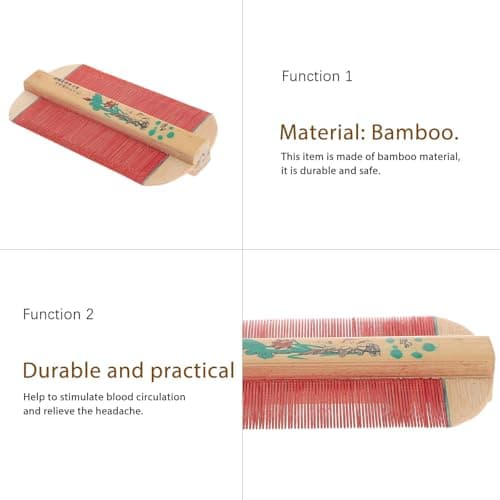 2pcs Bamboo Hair Comb Dense Teeth, Retro Style for Men Women — view 3