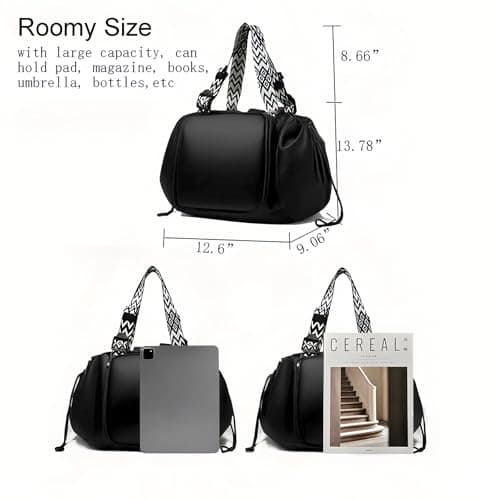 Fashowlife Multi-Function Tote Bag Large Capacity– Versatile Nylon Lightweight Backpack with 15 Pockets for Car Travel Shopping Everyday Organizer Carry, Black — view 4