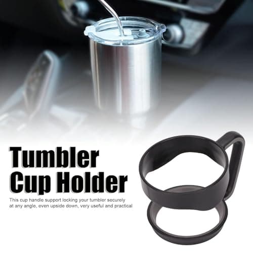 Tumbler Handle, Adjustables Tumbler Handle Silicone Tumbler Cup Handle Lightweight Spill Proof Grip for Travel Cup Mug Tumbler Cup(Black) — view 2