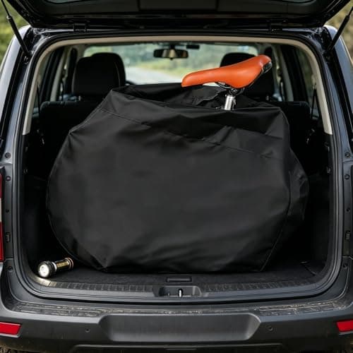 Folding Bicycle Carry Bag - Robust Oxford Fabric Protector, Waterproof Bike Transport Bag for 16-22 Inch Cycles, S/L Size Options, Travel Gear | Shipping Case for Camping & Short Trip — view 3