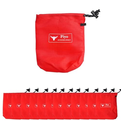 Piyo Red Small Drawstring Bags Foldable Waterproof Storage Pouch Portable Travel Space Saver Bags for Outdoor Beach Small Essentials (10) — view 5