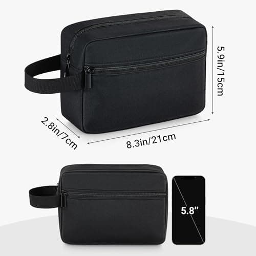 Elviros Lightweight Hanging Travel Toiletry Bag Small for Women Men, Black — view 5