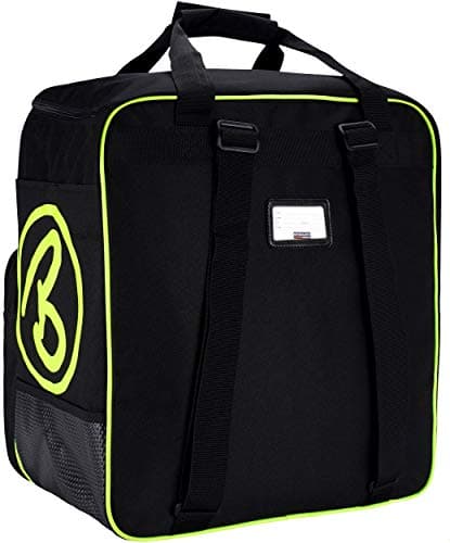 BRUBAKER Combo Set XC Touring Champion - Cross-Country Ski Bag and Ski Boot Bag for 1 Pair of Skis + Poles + Boots + Helmet - Black/Neon Yellow - 82 3/4 Inches / 210 Cm — view 4