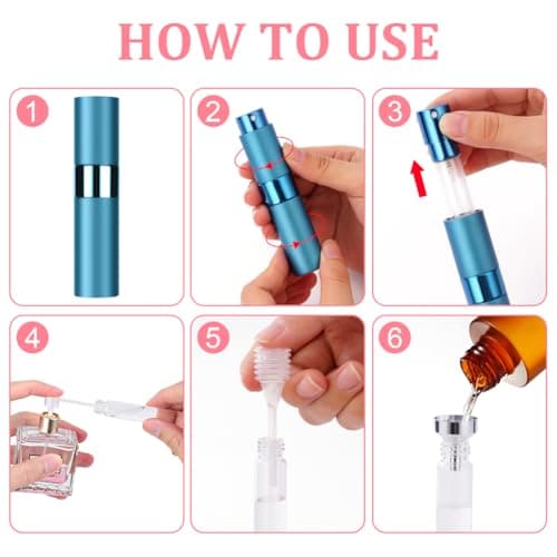 ACWOO Perfume Atomiser, 8ml Refillable Travel Size Perfume Bottle, Mini Aftershave Spray Bottle, Small Glass Fragrance Atomizer for Women, Portable Empty Cologne Refill Pump Dispenser for Men — view 4