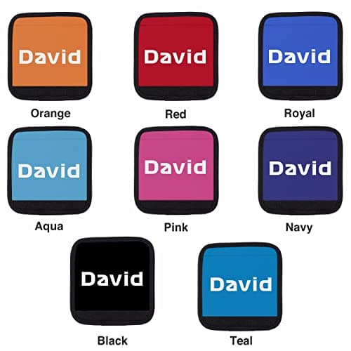 Luggage Handle Wrap/Cover for Suitcase/bags Grip/Case Identifier perfect for travel Neoprene Wrap printed with name Luggage Tag (Aqua, Twin Pack) — view 5