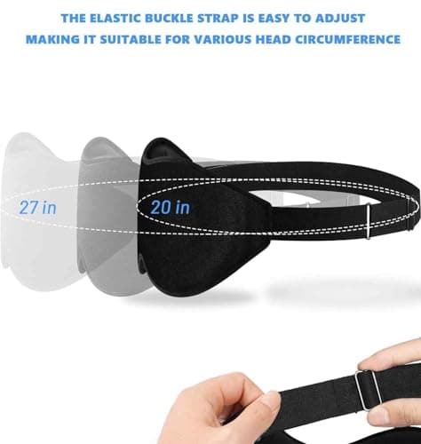 Sleep Mask for Men Women, Upgraded 3D Contoured Cup Eye mask Blindfold, Block Out Light, Eye mask with Adjustable Strap, Breathable & Soft for Sleeping, Yoga, Traveling (Black) — view 6