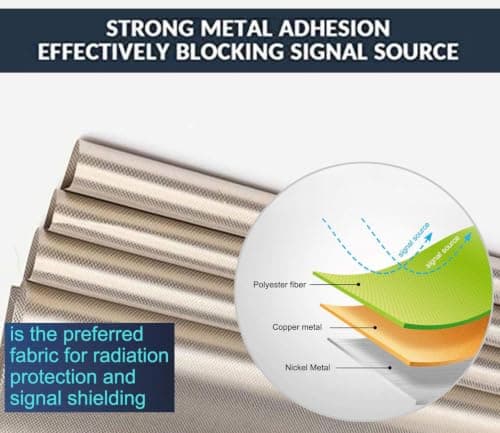 EMF Blocker Material Faraday Fabric-EMI RFID/RF Shielding Material Fabric Nickel Copper Fabric WiFi and Cell Signal Blocking for RF,EMI,WiFi,Military Grade Tent Fabric,Blanket,silver-1x1.1m — view 2