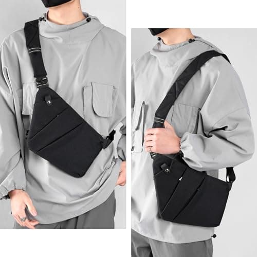 DKIIL NOIYB Sling Bag for Men Women Personal Flex Crossbody Purse Nylon Anti Theft Chest Bag with Multi Pockets for Travel Outdoor — view 2