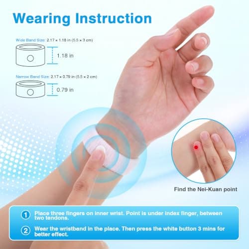 MEIYYJ Motion Sickness Bracelets Acupressure Relief for Motion Sickness Sea Sickness Wristbands for Adults & Kids,Morning Sickness Relief for Pregnant Women Ideal for Car Sea Air Tarvel-Green/White — view 3