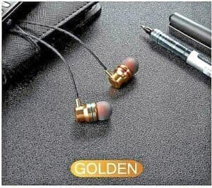 Earphones 3.5mm Aux Jack Wired In-Ear Headphones with Microphone, Strong Bass Soft Earbuds Tips Plug In Noise Cancelling Stereo Wired Earphones Compatible with I-Phone Samsung Android (Gold) — view 4