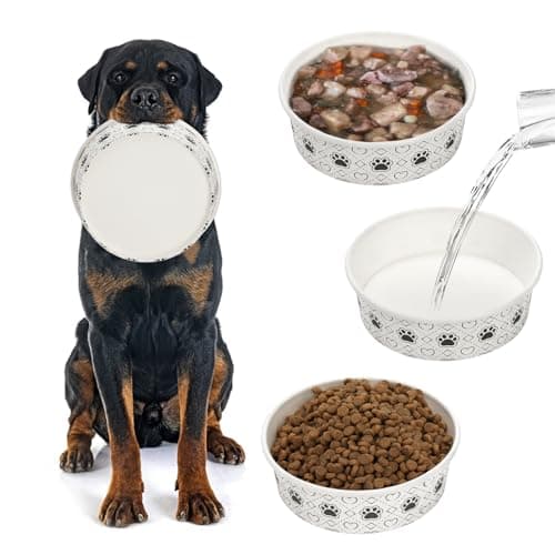 SOUJOY 40pcs Pets Disposable Feeding Bowls, 16 oz Cat & Dog Food Bowl, Cute Foot Print Design Travel Bowl for Small Dog, Puppy, Cat - Dry & Wet Food or Water — view 3