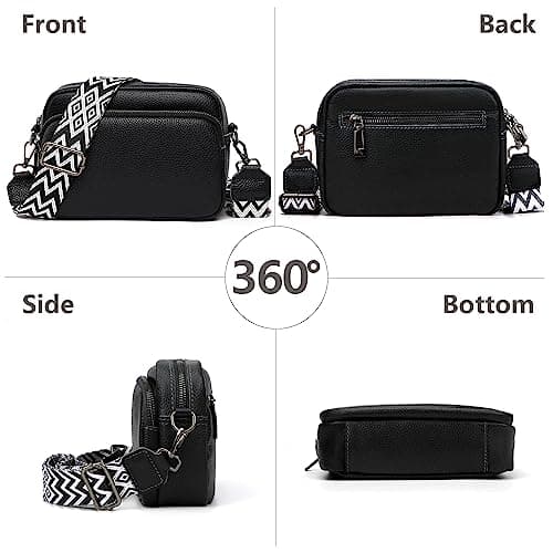 DKIIL NOIYB Crossbody Bags for Women, Genuine Leather Cross Body Bag Women with Adjustable Wide Strap Multiple Pockets Handbags & Shoulder Bags — view 3