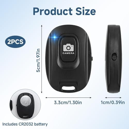 2 Pack Bluetooth Camera Remote Shutter Selfie Stick Shutter, Bluetooth 5.2 — view 2