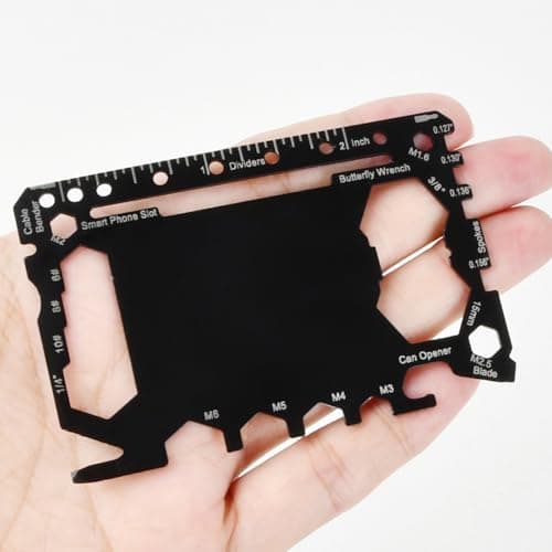 Card Size Multi Tool Wallet Set, 46 in 1 Pocket Kit, Stainless Steel, Perfect for Christmas Gifts, Black — view 6