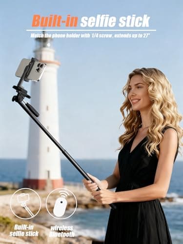71 Inch Lightweight Tripod for Camera & Phone with Wireless Remote — view 4