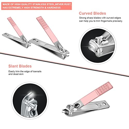 Manicure Set Professional Pedicure Kit Nail Clippers Kit 18 Pcs，Pink — view 2