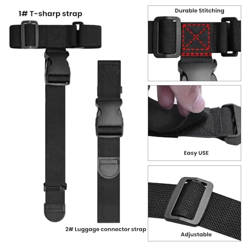 Add a Bag Luggage Strap - Heavy Duty Adjustable Suitcase Belt - Travel Accessory for 3 pcs Luggage Connecting, Luggage Scale + 3 Pack Straps, XL — view 6