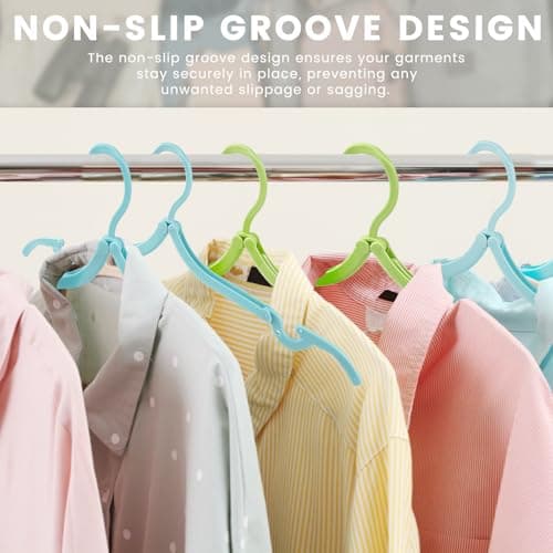 GOWTX 12 Pack Foldable Travel Hangers, Anti-Slip Coat Hanger with 4 Clips — view 5