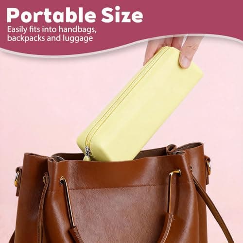 PIGIAOKA 2pcs Silicone Makeup Brush Holder Travel Cosmetic Brush Bag with Zipper, Waterproof and Portable, Cute Makeup Brush Case for Women Girls — view 5