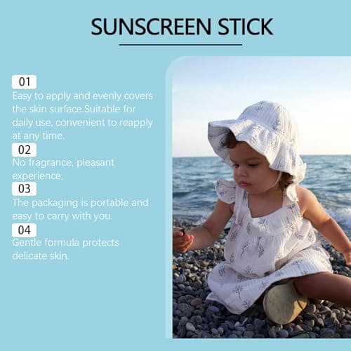 Kids Sun Cream Stick SPF 50 – Gentle Mineral Sunscreen for Baby & Children | Safe UVA/UVB Protection for Face & Body | Water-Resistant, Non-Greasy Sunblock for Outdoor Play | Hypoallergenic & Reef-Fri — view 3
