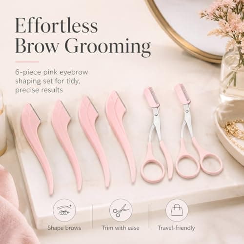 Qabonl 6 Piece Pink Eyebrow Grooming Set — view 6