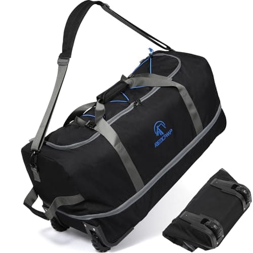 REDCAMP 140L Expandable Duffle Bag with Wheels,Foldable Holdall with Wheels
