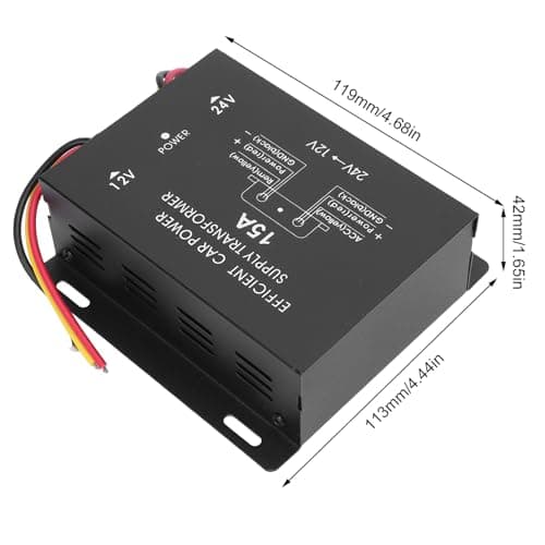 ANGGREK 24V to 12V DC Voltage Converter, Metal Metal Housing with — view 4