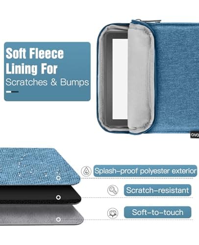 TiMOVO 8-9 Inch Tablet Sleeve with Pockets, Blue — view 4