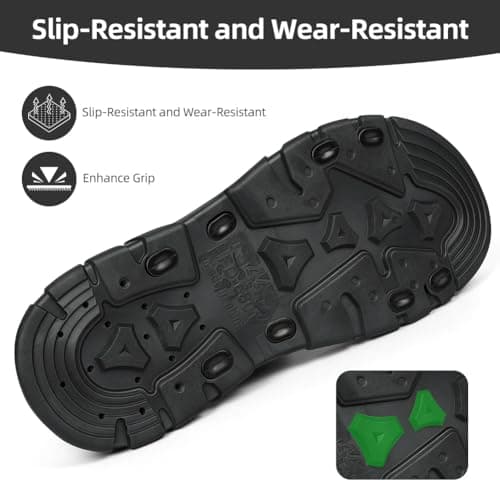 Aomig Mens Leather Sandals Non-Slip Beach Sandals Open Toe Open Toe Clogs Summer Shoes MensSliders Slides Holiday Slippers Flat Adjustable Strap Outdoor Sandals MensSliders Slides Shoes(Black-9 UK) — view 5