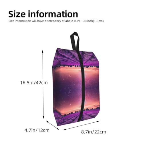 Lavender Fields Print Waterproof Shoe Bag Travel Bag with Carry Strap Storage Bag Versatile Cosmetic Bag-2pcs — view 3
