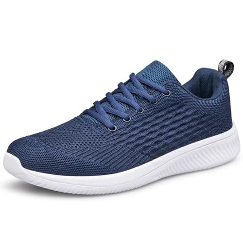 Raoendis Mens Trainers Running Shoes Walking Sneakers, Lightweight Comfortable Fitness Tennis Shoes for Indoor Outdoor Sports Navy Blue Size 11