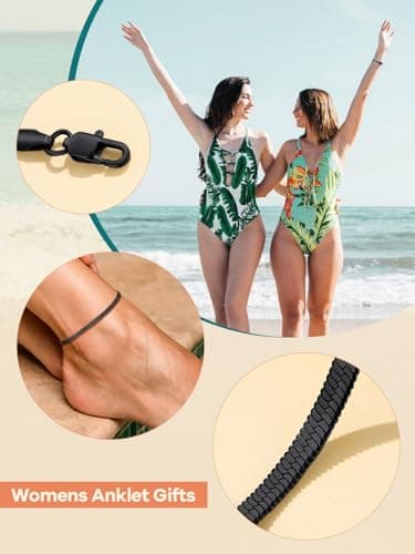 Supcare Stainless Steel Ankle Bracelets, 3MM Flat Snake Chain Anklet Summer Jewellery, Sexy Foot Chains for Party Holiday Travel — view 2