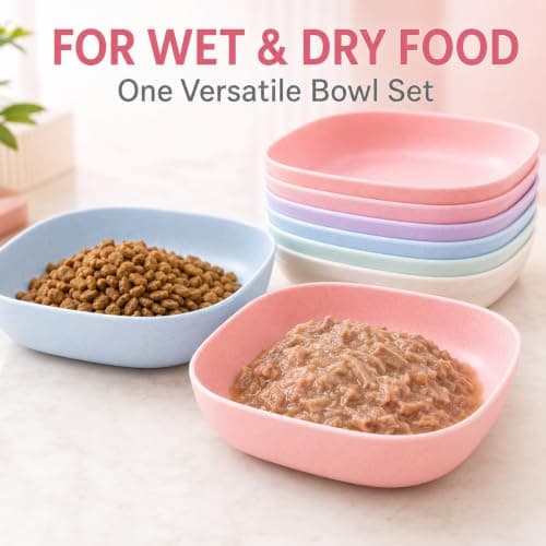 10 Pack Square Cat Bowls with Spoon – for Organised Multi-Cat Feeding — view 5