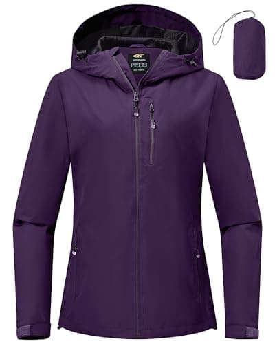 Tyhengta Women's Waterproof Rain Jacket Lightweight Hooded