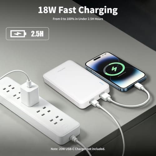 Semi solid power bank 20w10000 mAh-ompact power bank with fast charging support, featuring 1 USB-C port and 1 USB-A port; a mini portable power bank ideal for travelling — view 4
